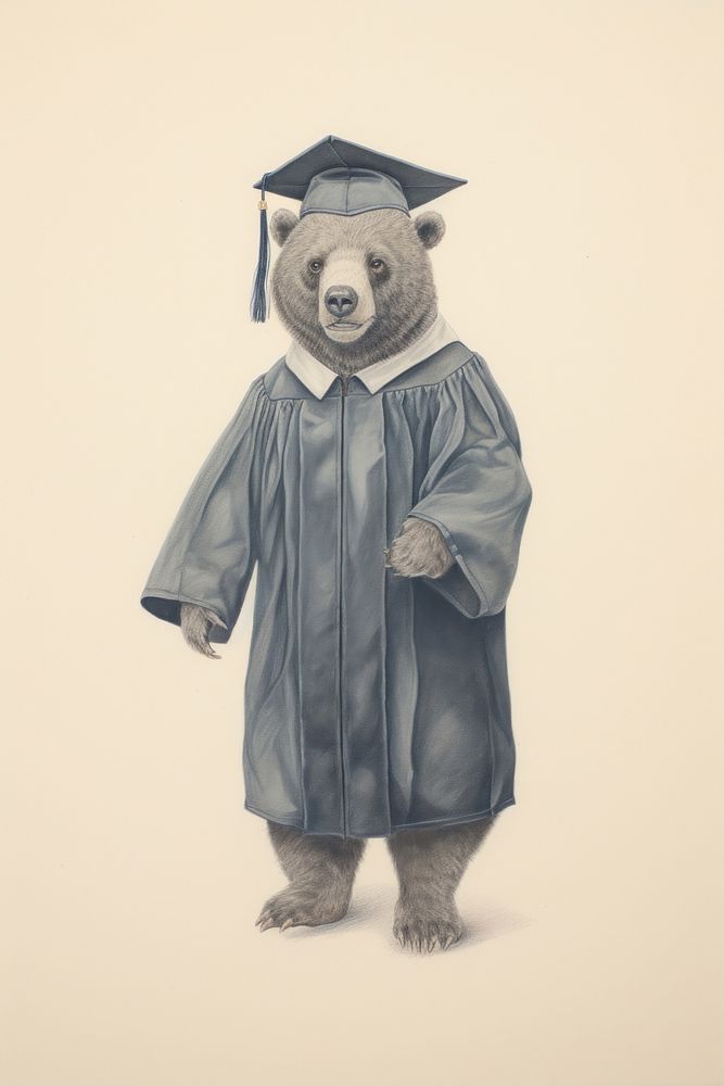 Bear character Graduation graduation photography clothing.