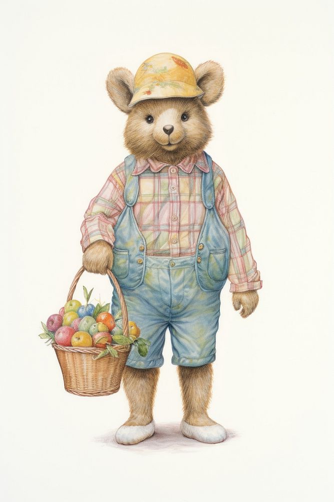 Bear character Easter clothing apparel basket.