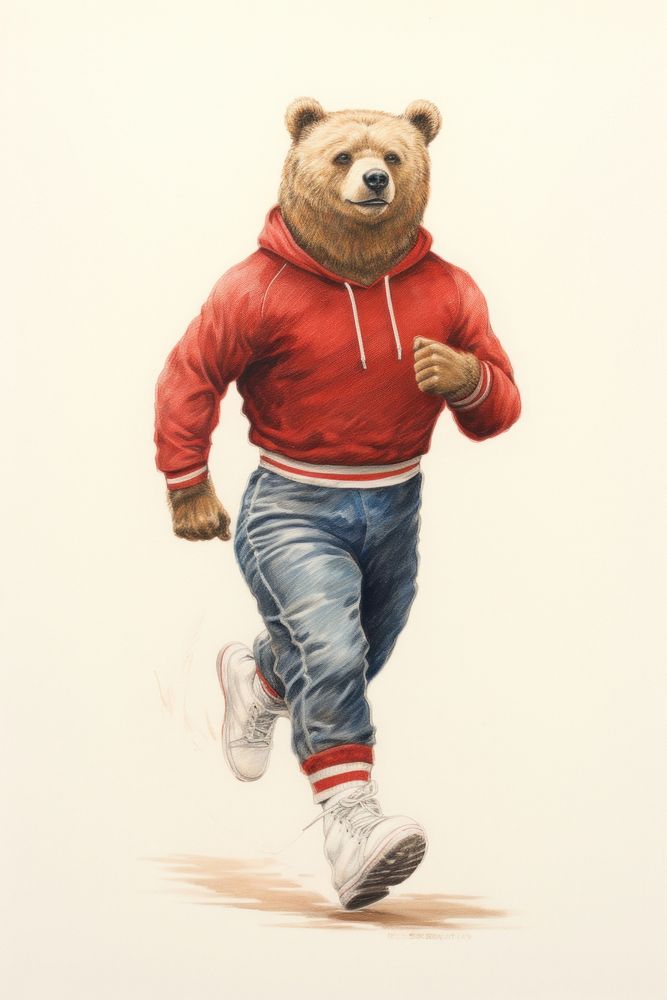 Bear character sportswear Running sweatshirt clothing knitwear.
