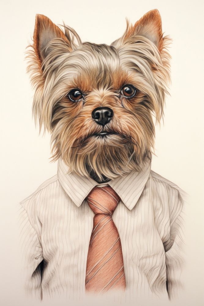 Dog character Business cloth drawing sketch accessories.