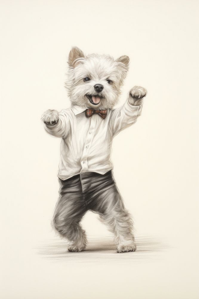 Dog character Music Dance drawing sketch photography.