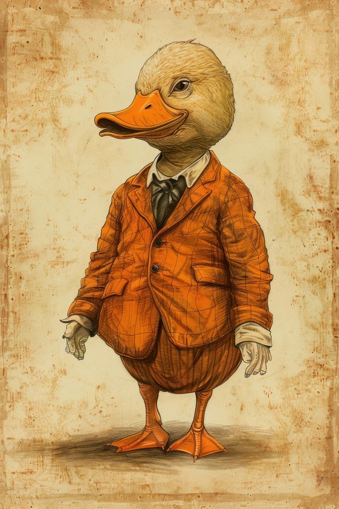 Duck character halloween suit waterfowl painting clothing.