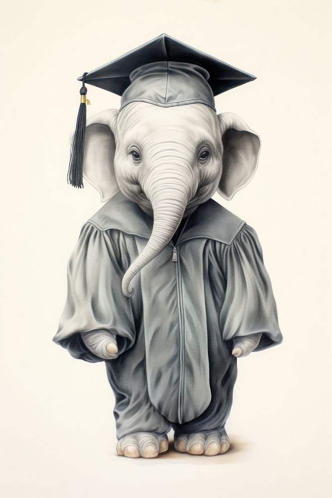 Elephant character Graduation graduation photography wildlife.