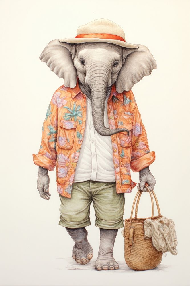 Elephant character Summer Travel accessories photography accessory.