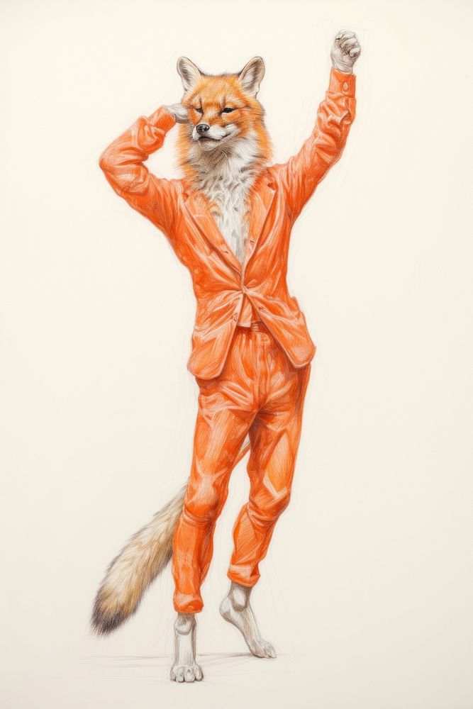 Fox character Music Dance clothing figurine wildlife.