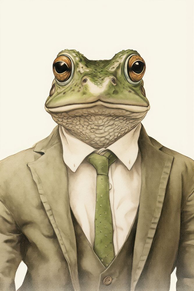 Frog character Business cloth accessories accessory amphibian.