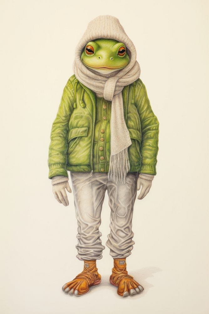 Frog character Winter clothes sweatshirt clothing knitwear.
