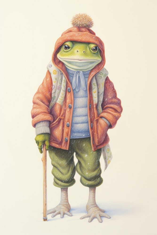 Frog character Winter clothes photography clothing figurine.