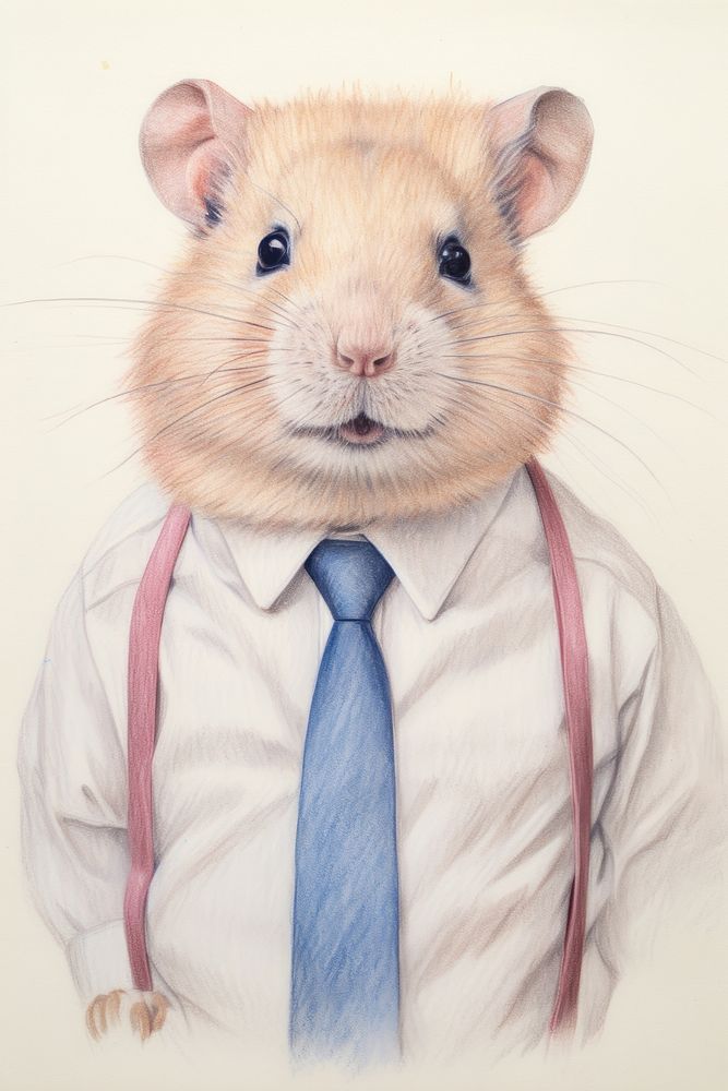 Hamster character Business cloth accessories accessory necktie.