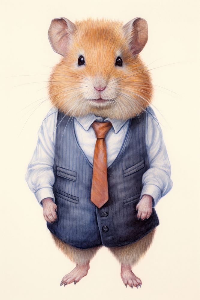 Hamster character Business cloth accessories accessory necktie.