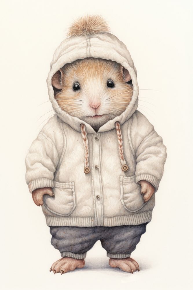 Hamster character Winter clothes sweatshirt clothing knitwear.