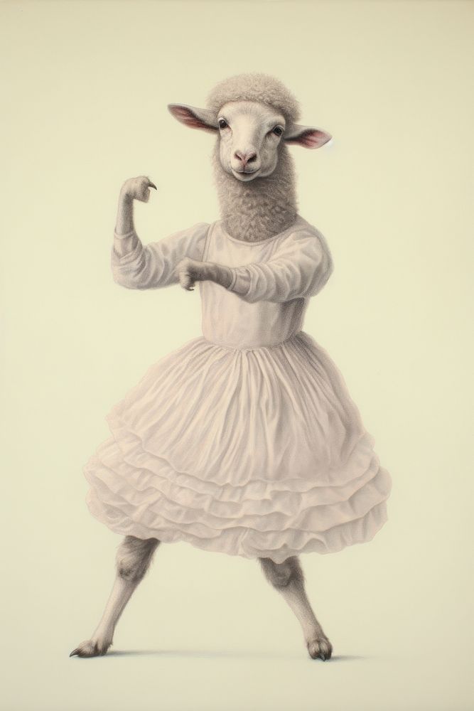 Sheep character Ballet livestock clothing apparel.