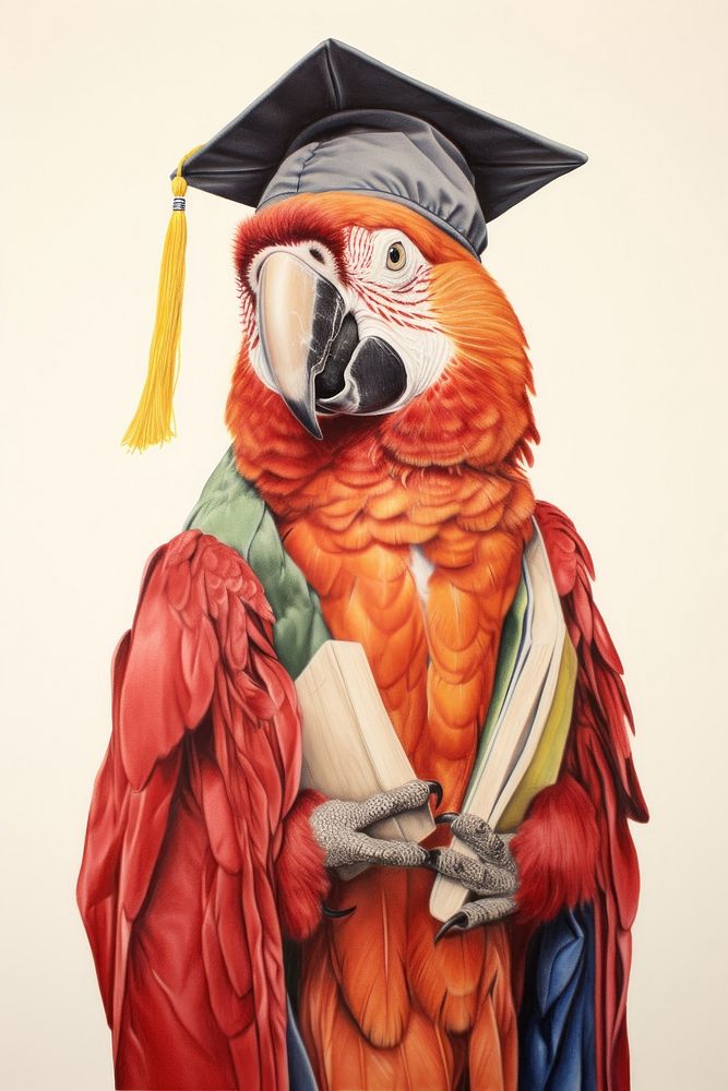 Parrot character Graduation parrot clothing apparel.