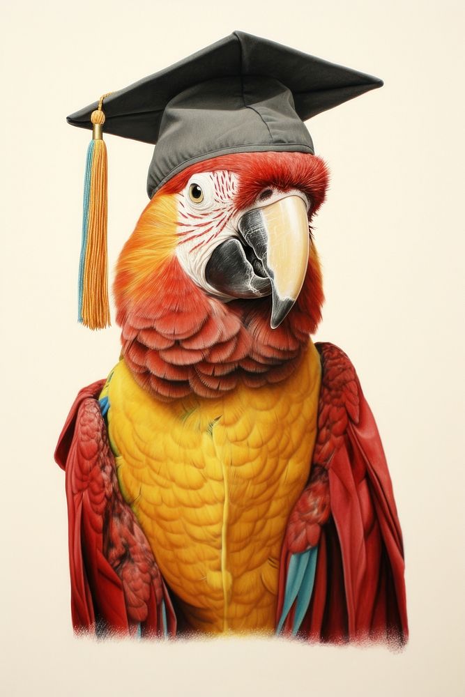 Parrot character Graduation graduation parrot people.