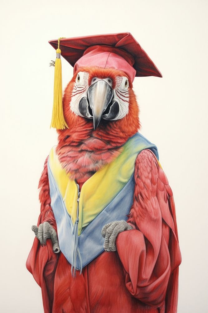 Parrot character Graduation graduation parrot clothing.