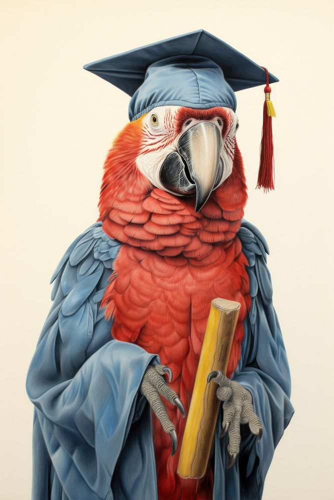 Parrot character Graduation parrot clothing apparel.