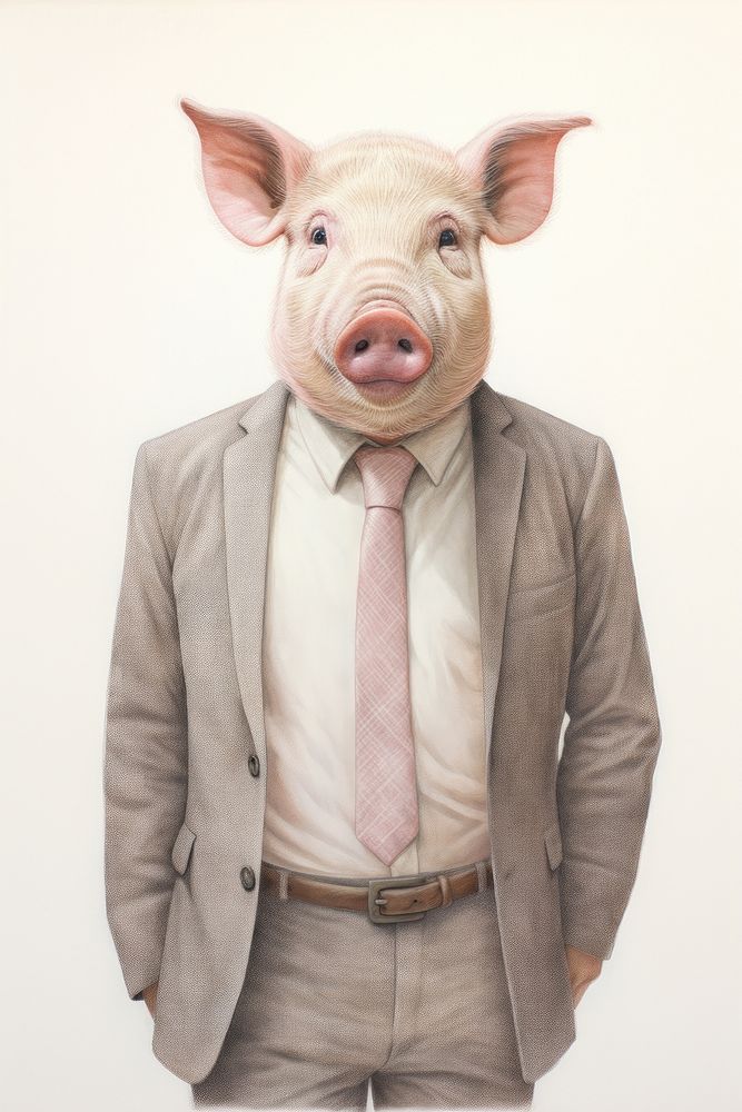 Pig character Business cloth accessories accessory clothing.