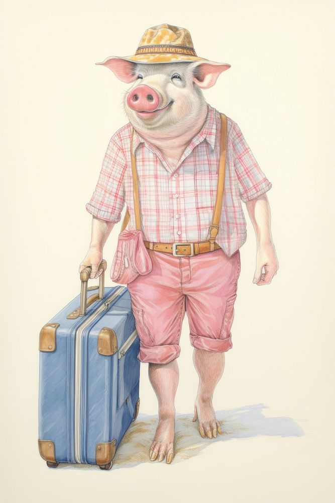 Pig character Summer Travel accessories accessory suitcase.