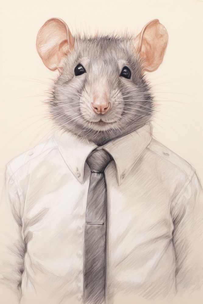 Rat character Business cloth drawing sketch accessories.