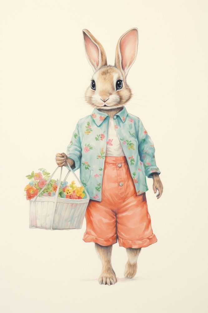 Rabbit character Shopping clothing apparel female.