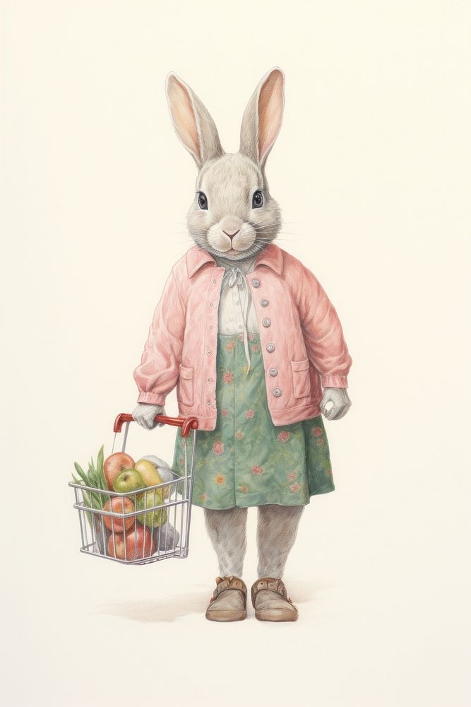Rabbit character Shopping clothing footwear apparel.