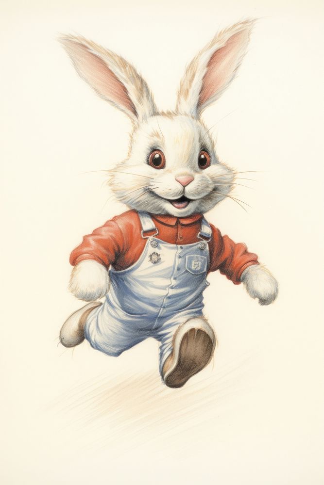 Rabbit character sportswear Running animal mammal bunny.