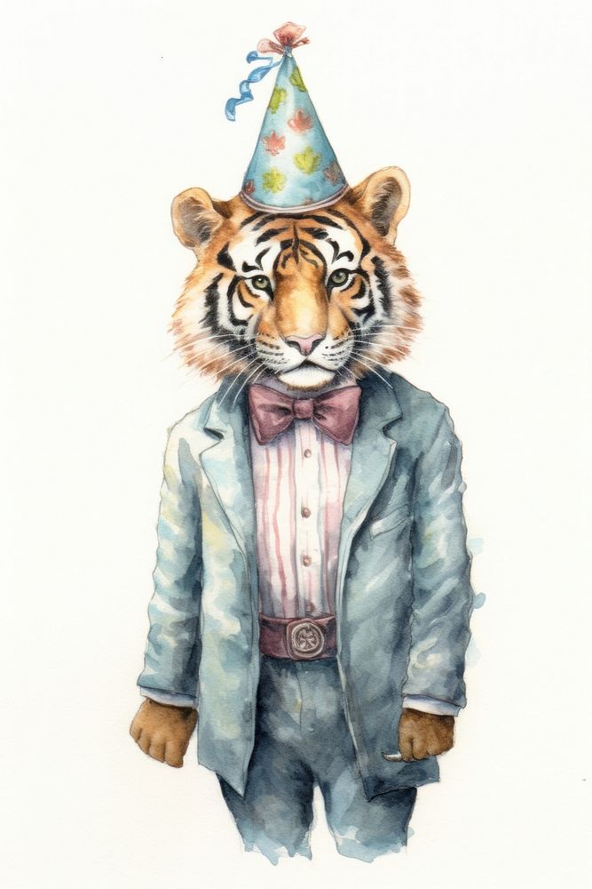 Tiger character New Year anniversary photography clothing portrait.