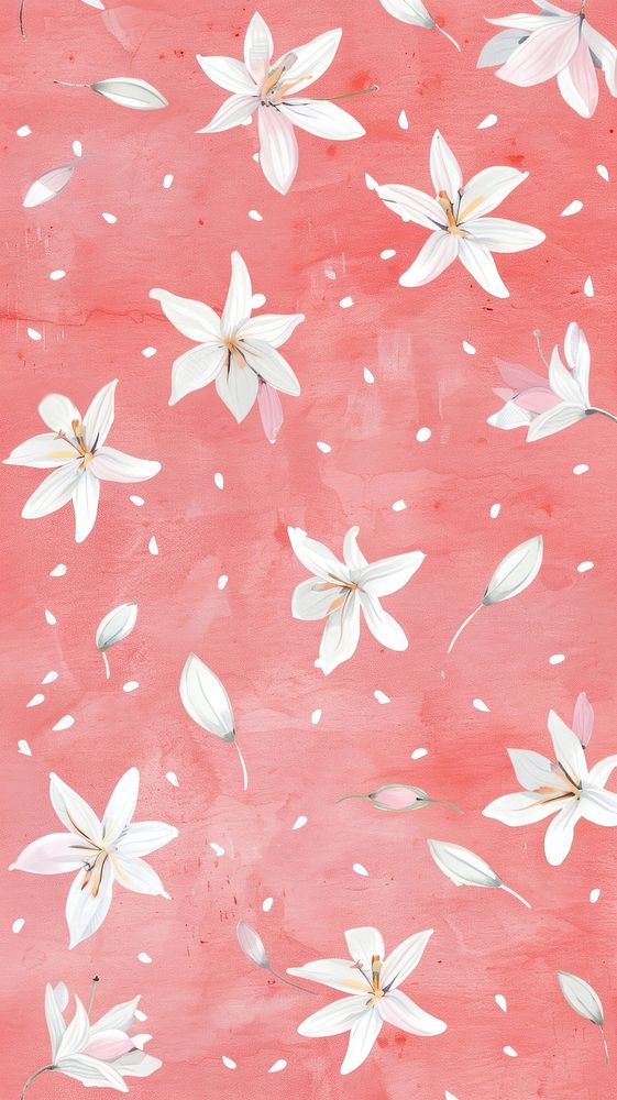 Cute white tiny lily pattern flower backgrounds.