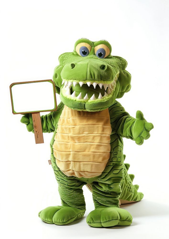 Crocodile mascot costume plush green toy.