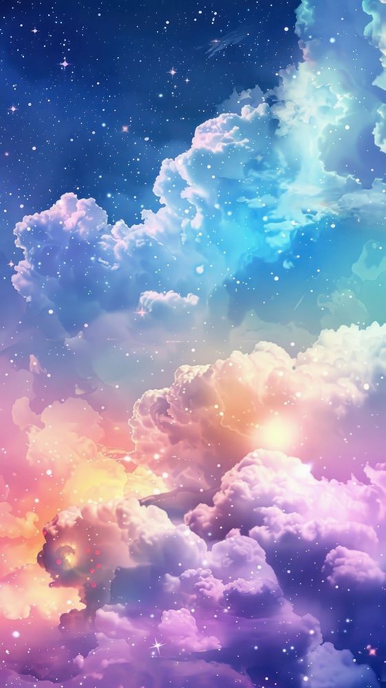 Sky filled with clouds and stars backgrounds outdoors nature.