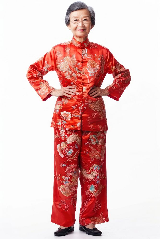 Senior chinese woman clothing apparel fashion.