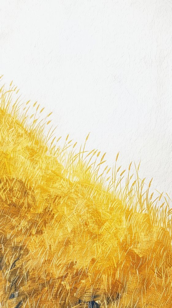 Illustration of gold rice field backgrounds painting plant.