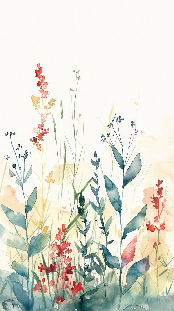 Illustration of meadow painting pattern flower.