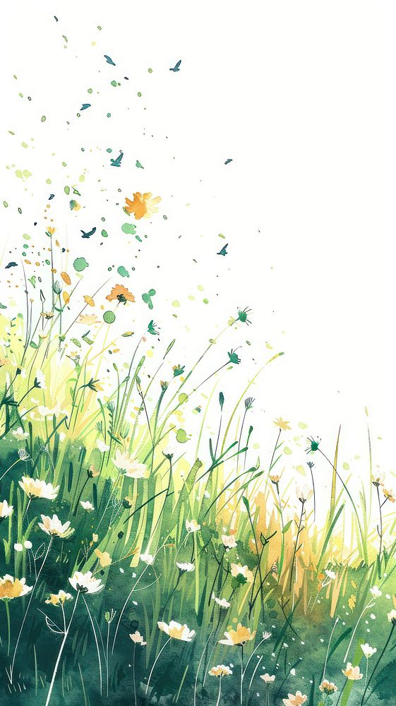 Illustration of meadow grassland outdoors nature.