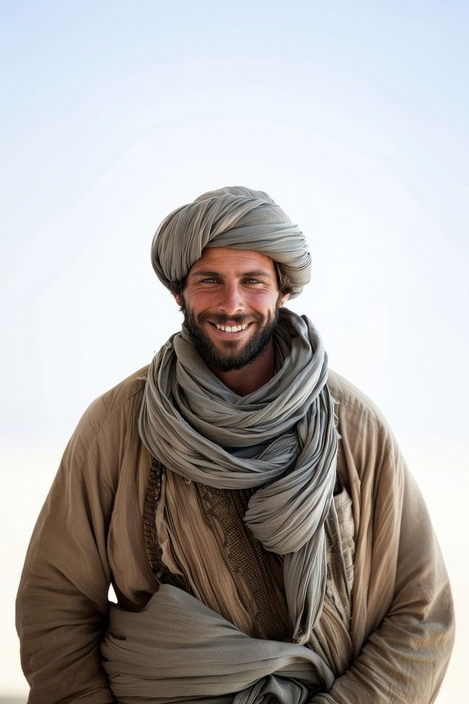 Portrait scarf smile headscarf.