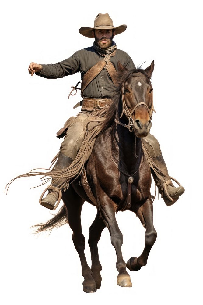 Cowboy horse recreation clothing.
