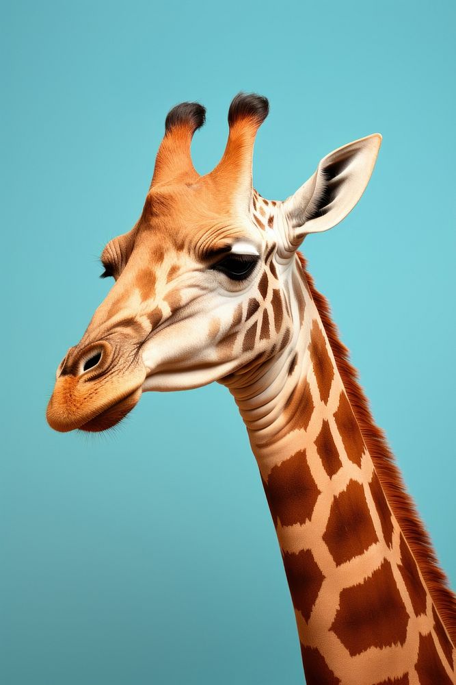 Giraffe side portrait profile giraffe wildlife animal.