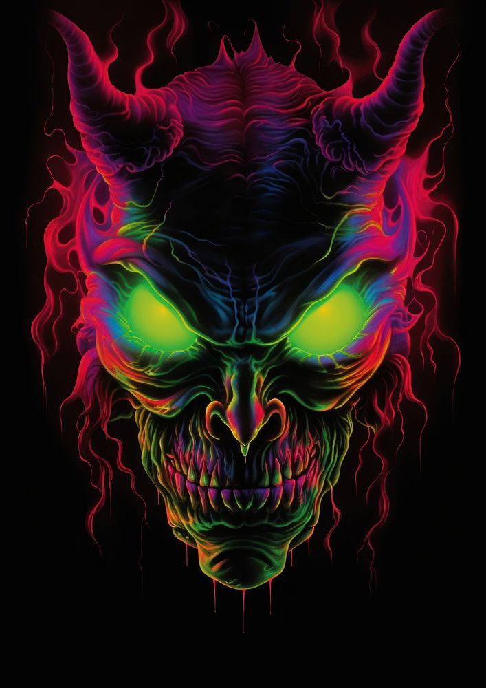 A demon light neon art.