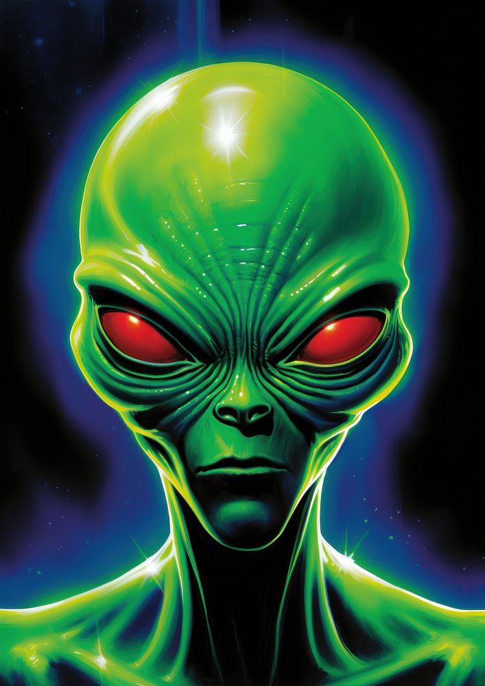 A green alien art graphics person.
