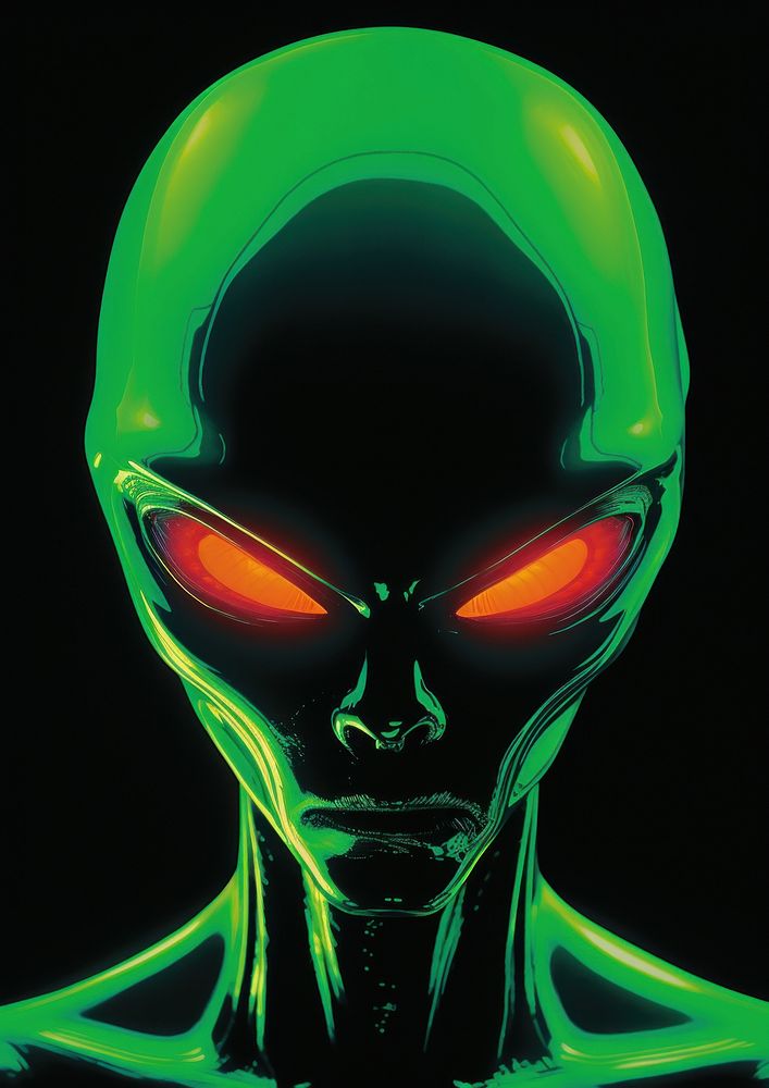 A green alien light neon clothing.
