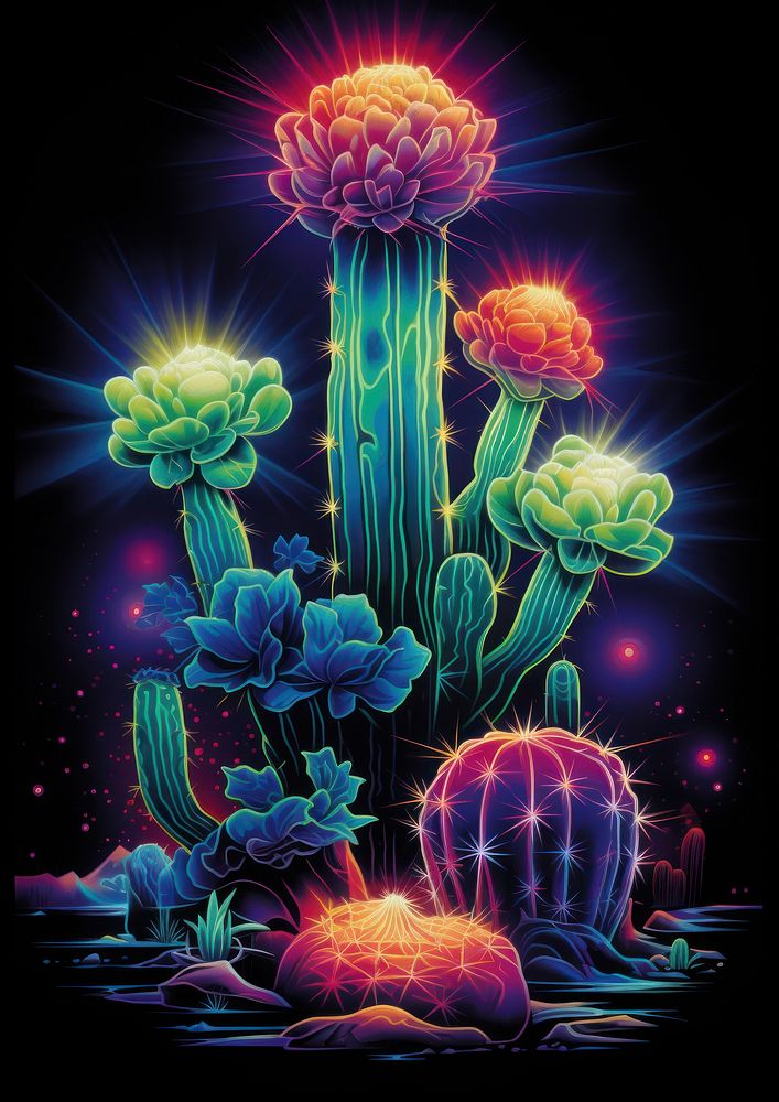 A hypnotizing cactus chandelier astronomy outdoors.