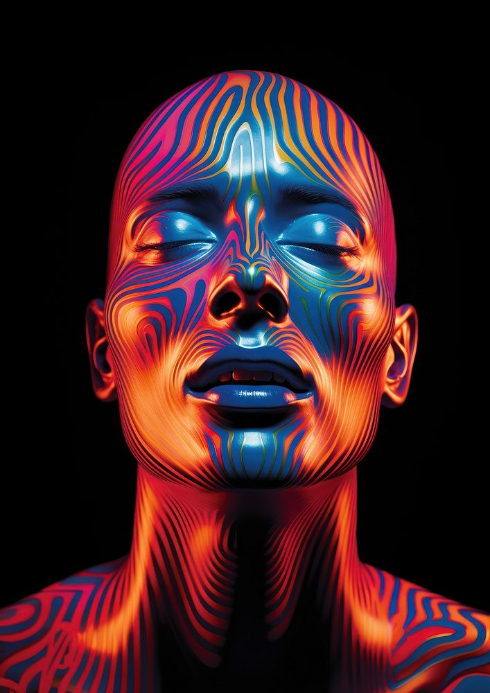 A hypnotizing pattern art photography portrait.