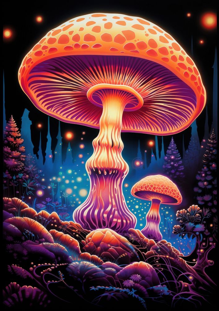 A hypnotizing pattern mushroom outdoors fungus nature.