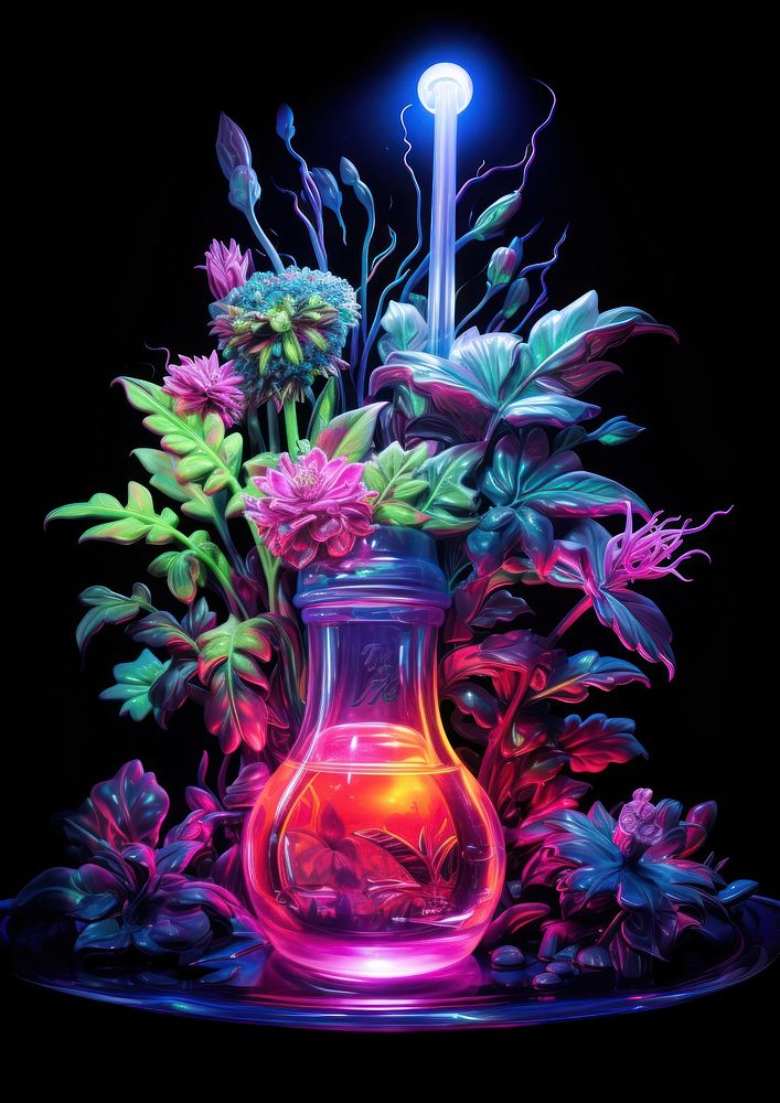 A weed bong flower art graphics.