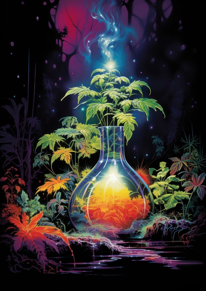 A weed bong art graphics painting.