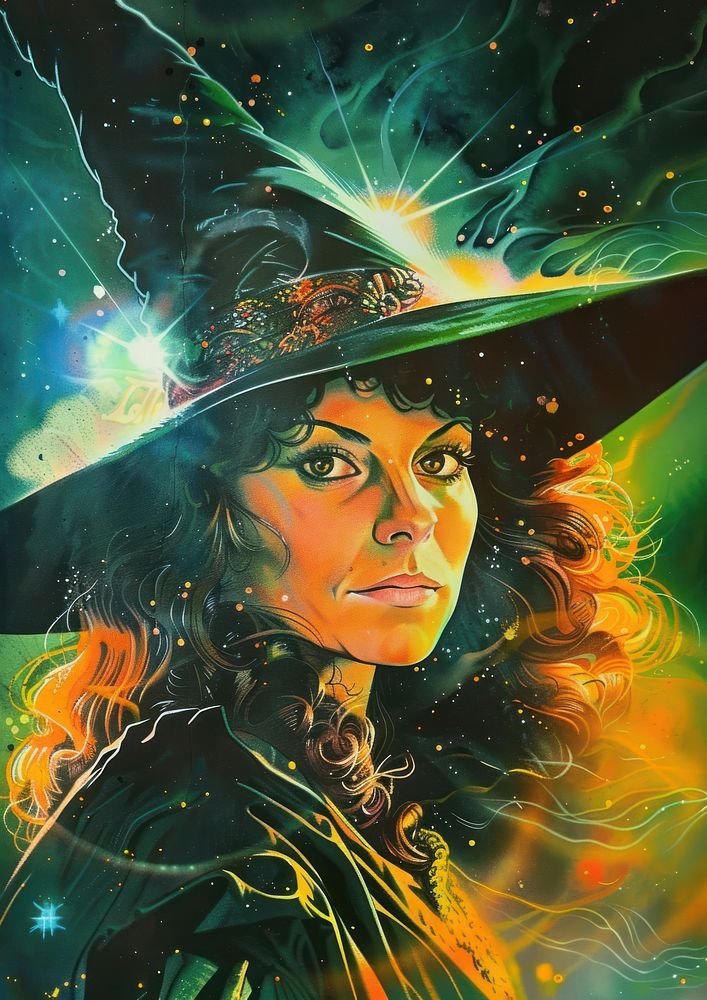 A witch casting spell art photography painting.
