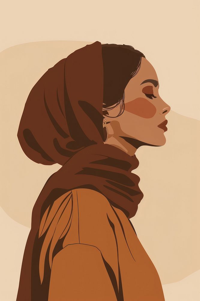Muslim woman portrait adult brown.