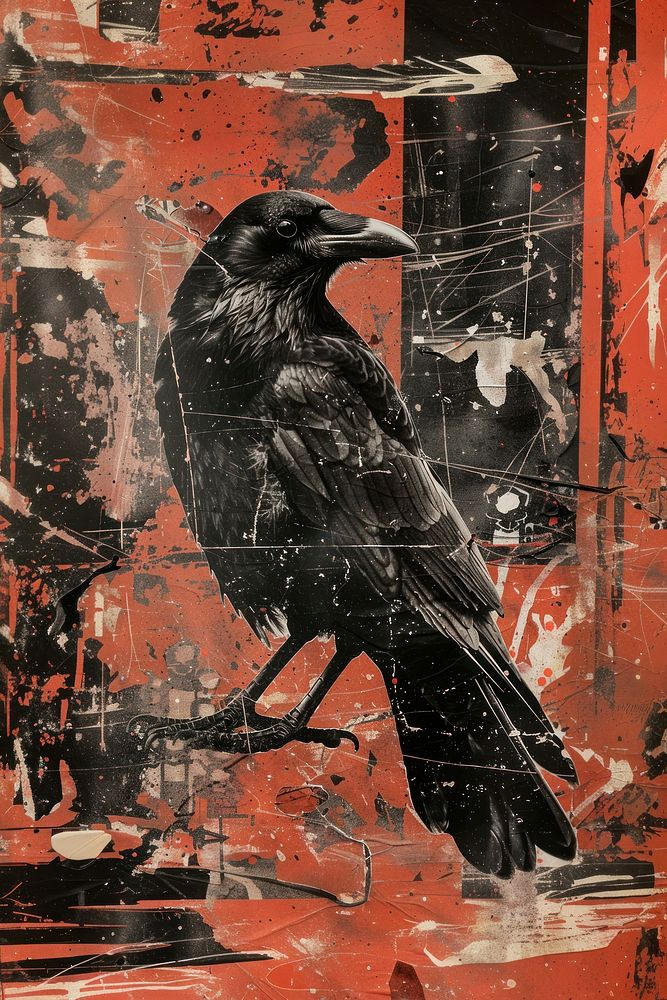 A crow blackbird agelaius painting.
