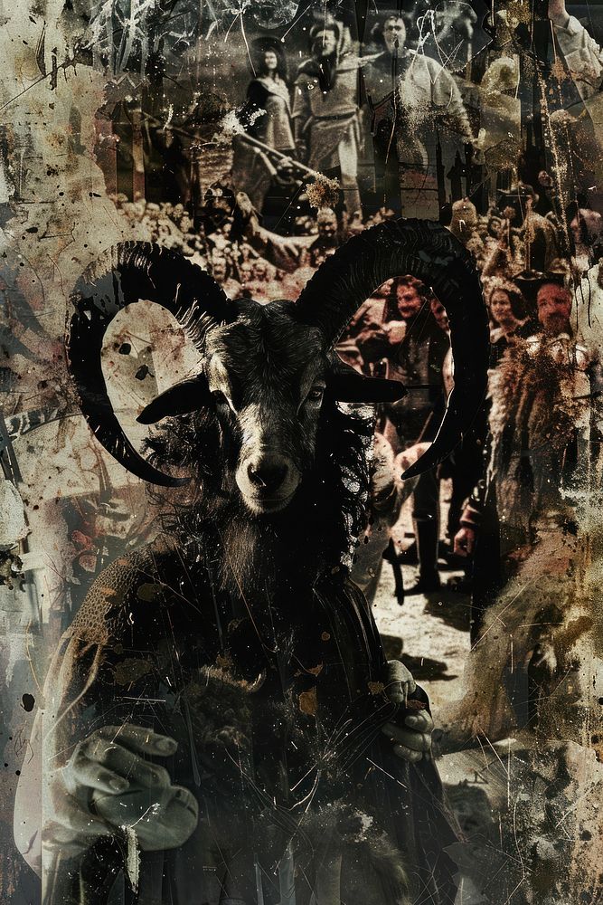 A satanism protest livestock painting wildlife.