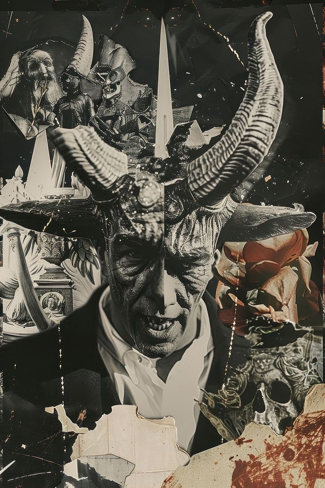 A satanism protest collage photo photography.